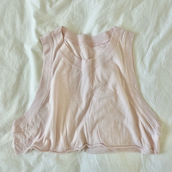 ALO Yoga Tops - ALO Yoga Pale Pink Cropped Tank